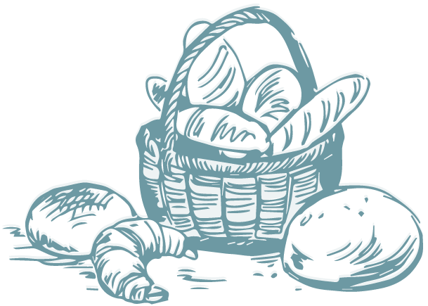 drawing of breads